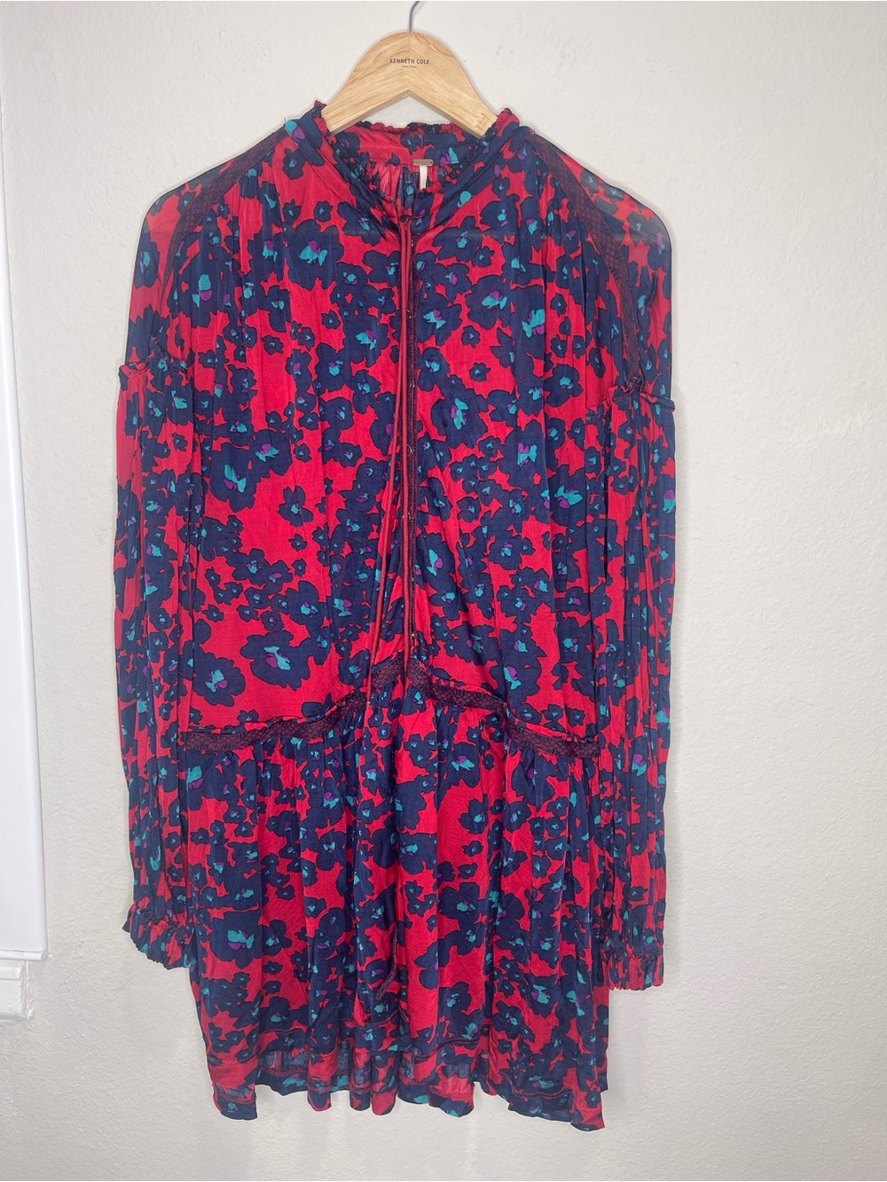 Free People Floral Button Front Lightweight Tunic Dress